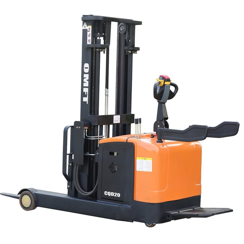 1690mm Min. Turning Radius 2 T Stand on Electric Reach Stacker Truck with 5.0m Mast